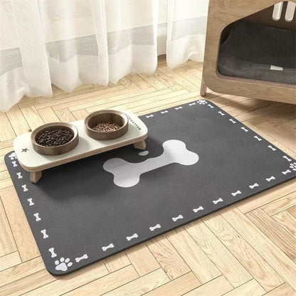 Tapete para Alimentação de Inverno - Jogo Americano Absorvente para Cães e Gatos com Parte Traseira Emborrachada Impermeável e Secagem Rápida