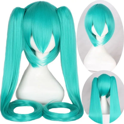 28 Cores Peruca de Cosplay Mi Ku Longa Resistente ao Calor Cabelo Sintético Clip Rabos de Cavalo Perucas de Festa de Halloween + Touca de Peruca Snow Mi Ku