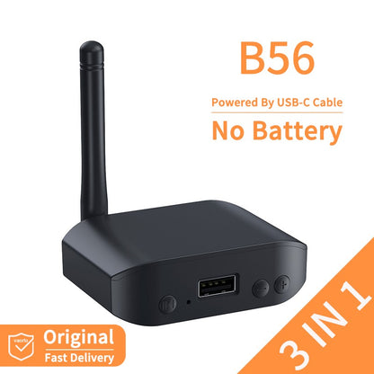 3 IN 1 Bluetooth 5.3 Audio Transmitter Receiver USB U-Disk Play 3.5mm AUX Stereo Music Wireless Adapter For Car PC TV Speaker