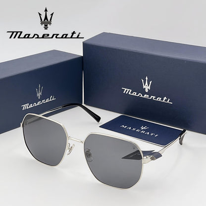 Óculos de Sol MASERATI Quadrados Estilosos Polarizados para Dirigir, Viajar, Masculinos e Femininos, UV400 Visão Nítida