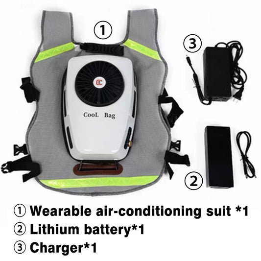 Rechargeable Air Conditioning Vest 9600mAh Battery Cooling Clothes for Hot Weather With Pockets Jacket for Working in the Heat