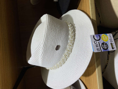 Chapéu de palha Raffite com aba grande para Jazz, chapéu de praia retrô inglês versátil para mulheres com proteção solar, estilo Hepburn, chapéu de senhora francesa