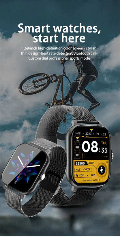 Smart Watch For Android IOS Watches 1.83inch HD Display Bluetooth Call Message Alert Music Sports Mode Smartwatch Men Women Gift