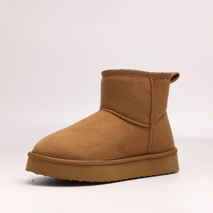 Comwarm Winter Snow Boots For Women Thick Bottom Plush Fluffy Snow Boots Comfort House Fur Boots Non-Slip Platform Cotton Shoes