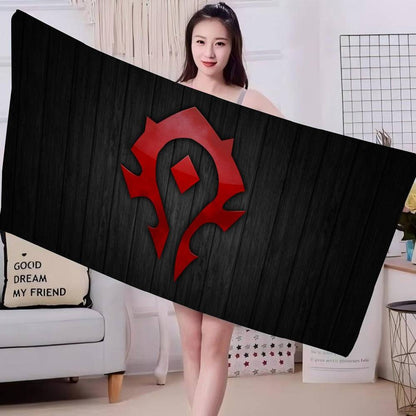 World Game Of W-Warcraft Microfiber Printed Beach Towel Mountain Climbing Yoga Beach Swimming Running Absorbent Soft Towel