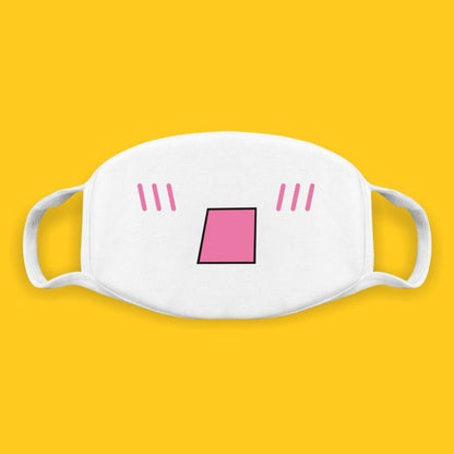 Super Cute Expression Smile Breathable Mouth Face Mask For Korean Black Kpop Unisex Kawaii Face Mouth Muffle Mask Cotton Anime
