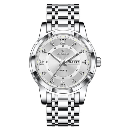 LIGE Brand BANGWEI Quartz Man Watch Fashion Stainless Steel Band Business Luxury Diamond Waterproof Calendar Watches for Men+Box