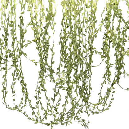 10/20M Silk Leaf-Shaped Handmake Artificial Green Leaves Faux Vines Bathroom Decorative Diy Wreath Accessories Home Decoreation