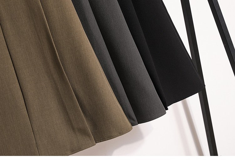 Plus Size Suit Skirts Autumn Winter Fashion New A-line Temperament Large Size Skirt Women's Solid Simplicity Casual Chic Skirt