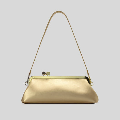 Fashion Long Clutch Bag for Women Luxury Designer Kiss Lock Women Shoulder Bags Elegant Party Purses Trend Underarm Bag 2025