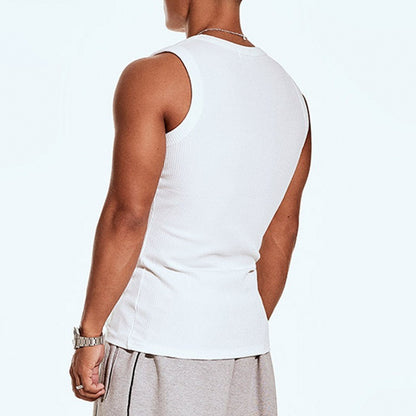 Men's vest solid color Breathable quick drying elastic sports vest men sleeveless undershirt fitness training running tank top