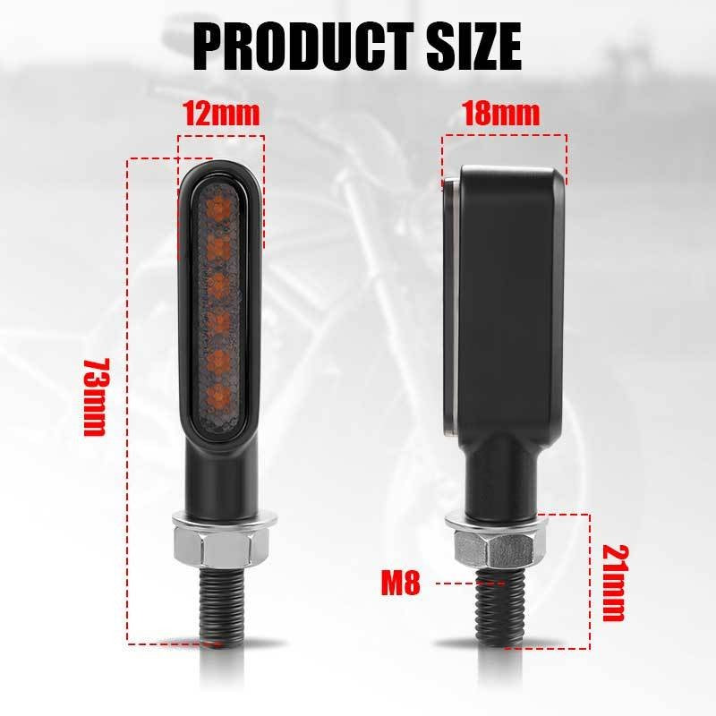 BLALION Mini Motorcycle LED Turn Signal Lights Amber Flashing Light Blinker Turn Signal Lamp 12V Moto Indicator Lamp Accessories