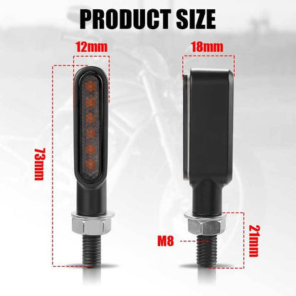 BLALION Mini Motorcycle LED Turn Signal Lights Amber Flashing Light Blinker Turn Signal Lamp 12V Moto Indicator Lamp Accessories