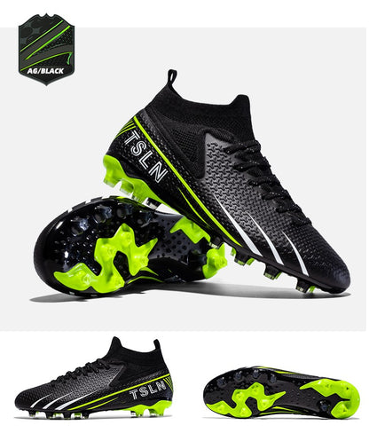 Men's Soccer Shoes Cleats Professional High-Top Breathable Athletic Football Boots,Outdoor Football Training Shoes for TF/AG Boy