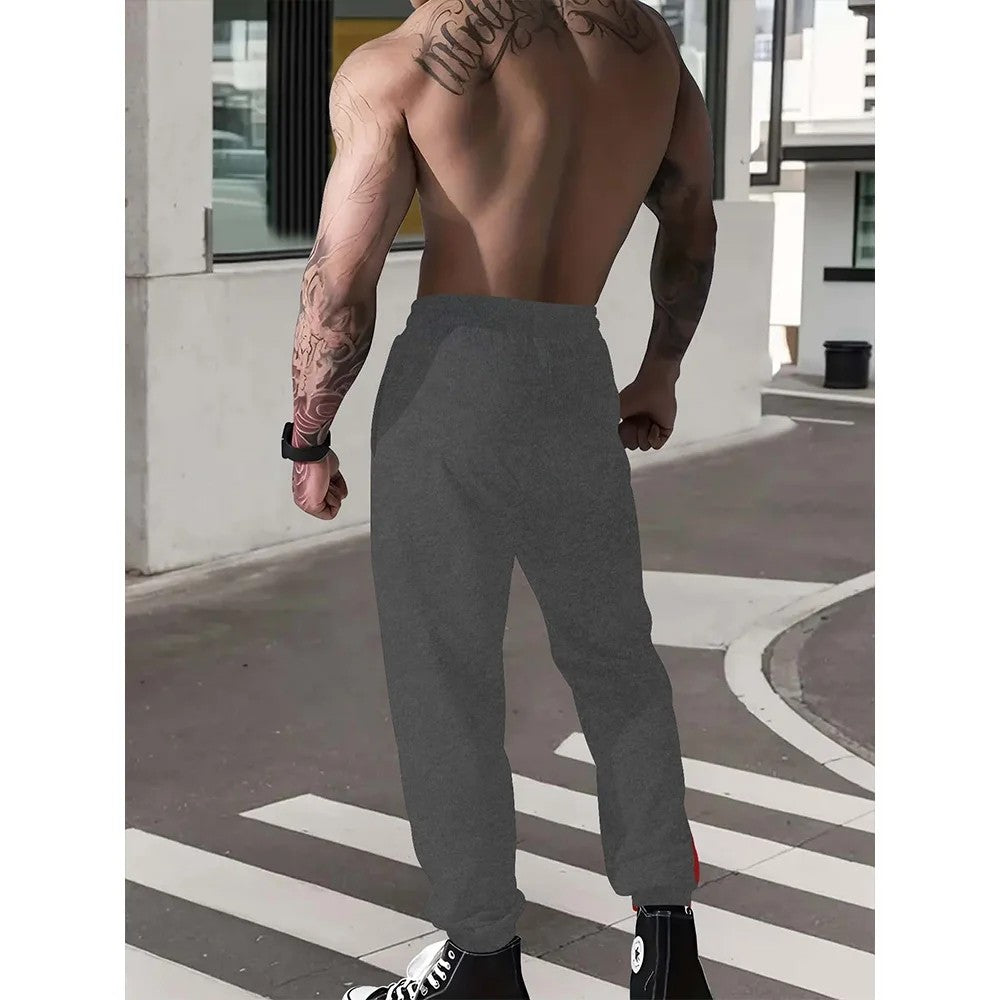 Calças Masculinas Casuais Reta Slim Fit Elástico na Cintura Jogger Coreano Clássico Azul Preto Cinza Calças Masculinas