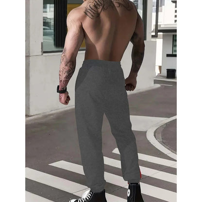 Calças Masculinas Casuais Reta Slim Fit Elástico na Cintura Jogger Coreano Clássico Azul Preto Cinza Calças Masculinas