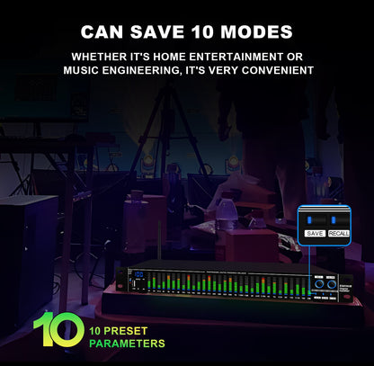 EQ31SUB Digital Equalizer 31 Stage Tuner Professional Stage Performance Noise Reduction Audio Processing