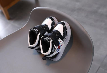 Disney Children's Sneakers Boys Girls Spiderman Led Light Sport Shoes Student Shoes Hook Anti-slip Kids Outdoor Basket Shoes