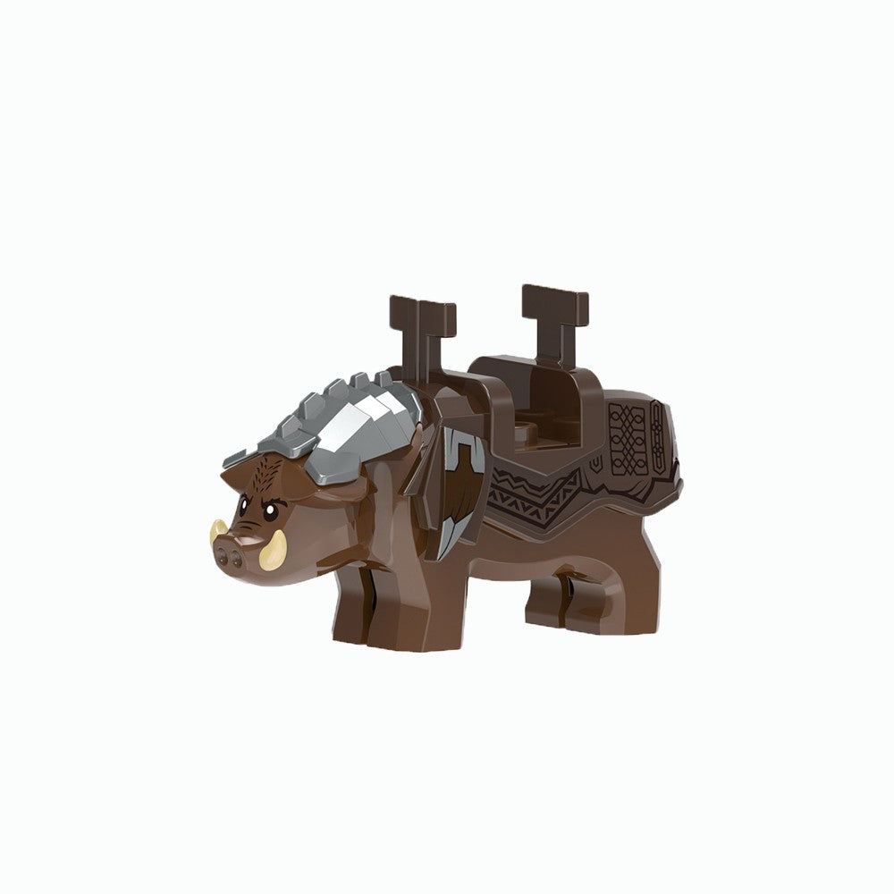 MOC Zoo Animal Building Block Accessories Set  Elephants Camel Deer Medieval Wolves Dinosaur Bricks Tyrannosaurus Model Toy