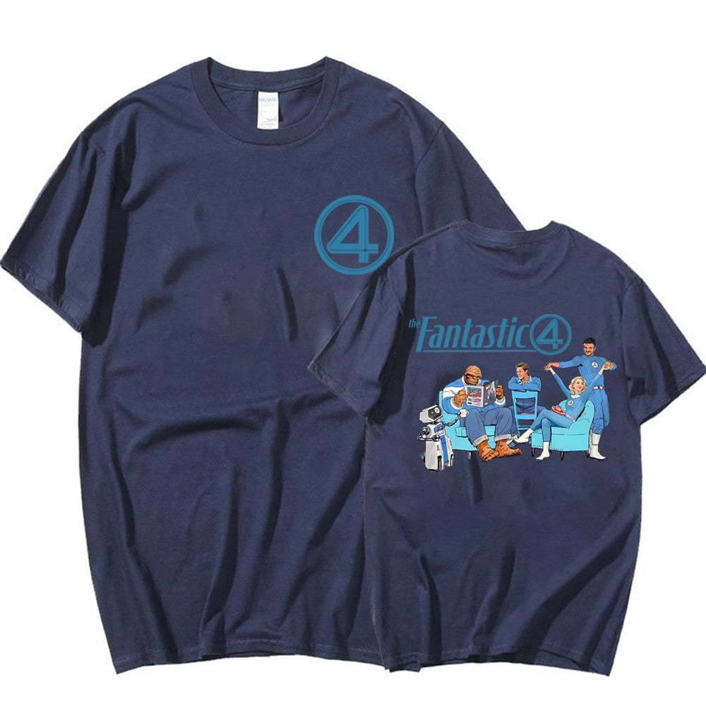 Fantastic Four Shirt Fantastic 4 First Step Logo T-Shirt Reed Richards MCU Merch Men Women Retro Superhero Cosplay Halloween Top