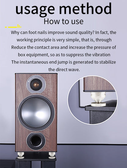 Speaker Stand Aluminum Alloy DAC CD Tripod Subwoofer Power Amplifier Isolation Feet Audio Speakers Foot Spikes Cone Floor Nail