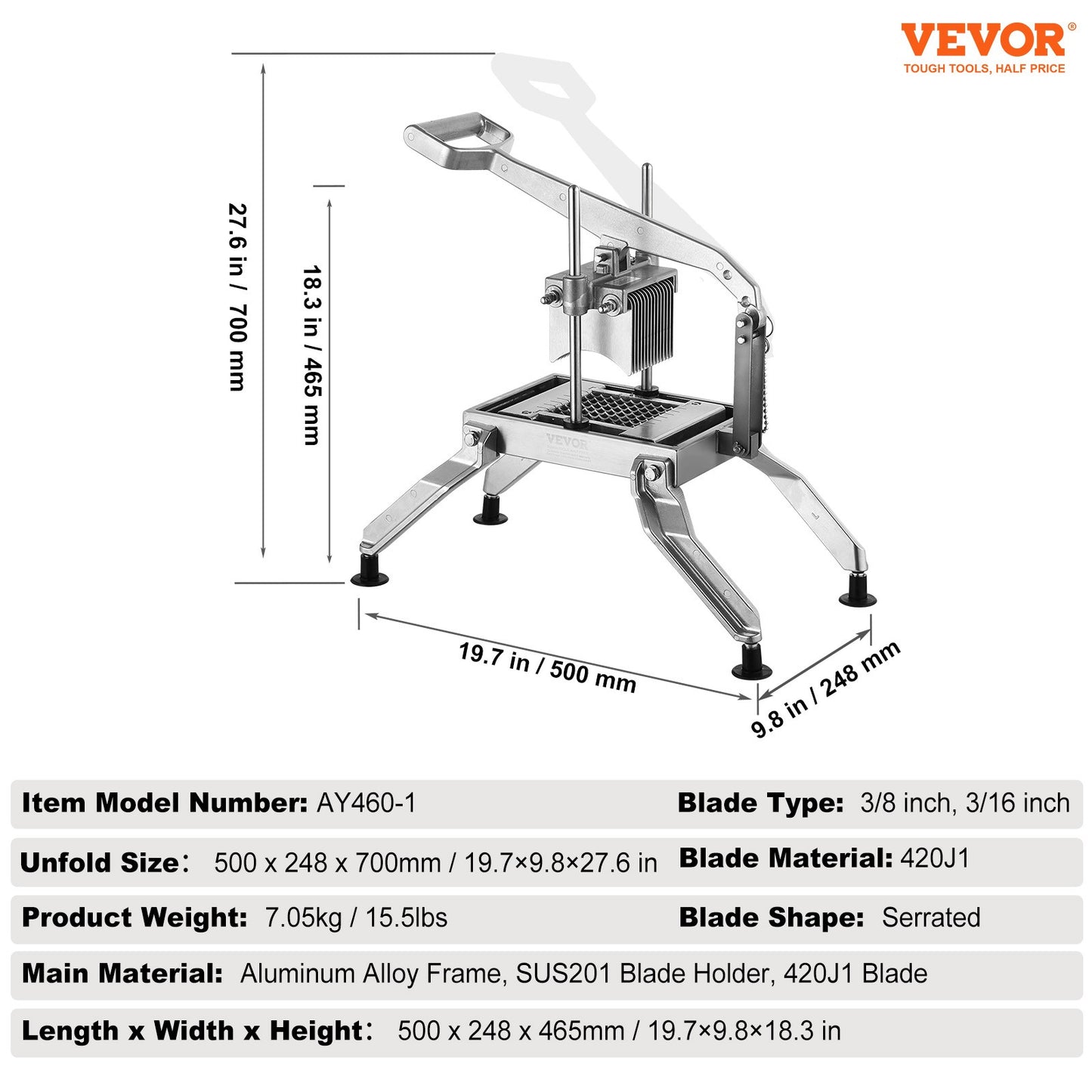 SucceBuy Commercial Vegetable Slicer Stainless Steel and Aluminum Alloy Vegetable Cutter Slicer