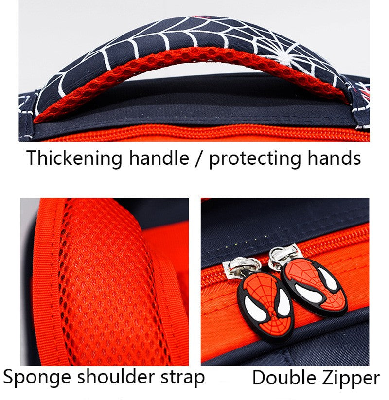 Mochila de Aranha+Estojo para Lápis para Meninos, Mochila Escolar Infantil para Ensino Fundamental, Mochila Cartoon Impermeável para Primária