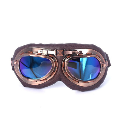 Retro Motorcycle Goggles Glasses Vintage Moto Classic Goggles for Harley Pilot Steampunk ATV Bike Copper Helmet
