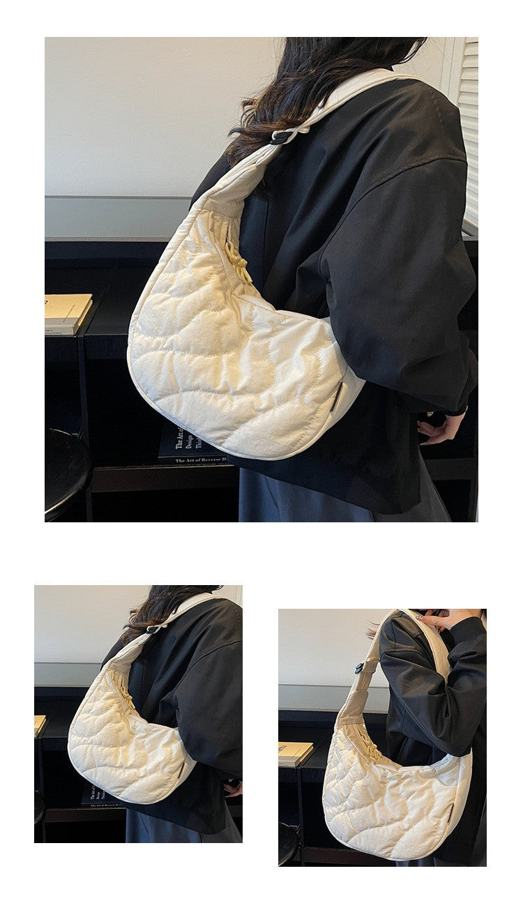 New Commuting Crossbody Bags for Women Fashion Texture and Simple Hobo Shoulder Bag Large Capacity Versatile Bags for Travel