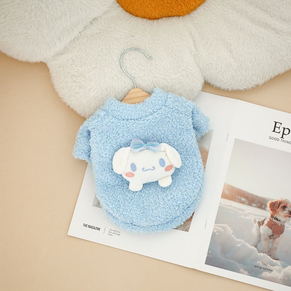 Sanrio Kuromi Moletom de Veludo Dupla Face para Cães e Gatos, Quente para Outono e Inverno, Roupas de Cachorro de Flanela, Jaqueta de Gato Engrossada, Suprimentos para Animais de Estimação