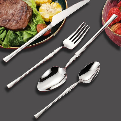 Conjuntos de talheres de Natal 24 peças, aço inoxidável, faqueiro de jantar, faca, garfo, colher de chá, louça de luxo para cozinha, caixa de presente