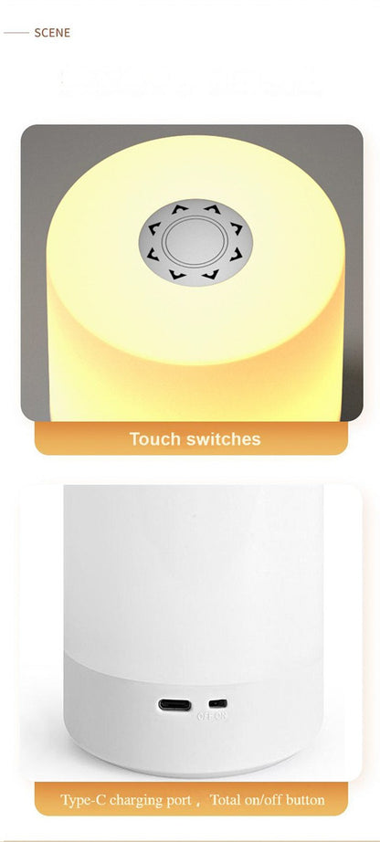 Touch Night Lamp USB LED Lamp Touch Control Switch Rechargeable Three Colors Lights Bedroom Portable Table Bedside Night Lamp