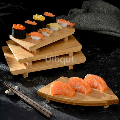 Bamboo Sushi Board boat plate Rectangular Platform Cooking Sashimi basin Japanese Korean Cuisine Tableware Serving Plate Tray
