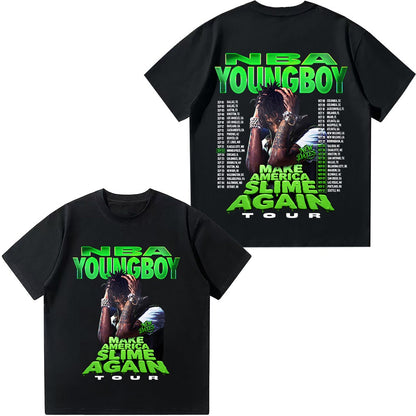 YoungBoy Never Broke Again 2025 Tour T-shirts 2025 Hip Hop Vintage Top Oversized Streetwear Women Men High Quality Cotton Tshirt