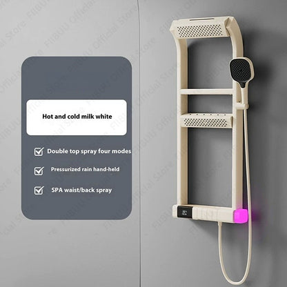 Digital Display Shower System Multi Modes Adjustable Shower Set Pressurized Spray Water Massage Showerhead Bathroom Accessories