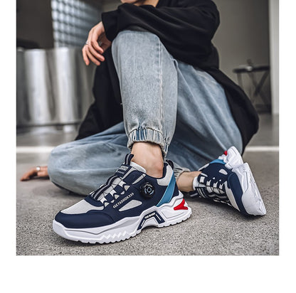 Tênis masculino coreano com fivela rotativa, moda casual, esportivo, para as quatro estações, solado macio, antiderrapante, para corrida ao ar livre, tênis de estudante