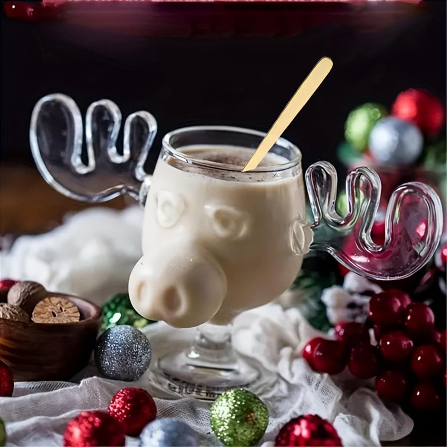 240ml Taça de Vinho Elk Copo de Suco para Coquetel ou Colher de Gato Caneca de Rena Copos de Água Leite Uísque Utensílios de Bar Copos de Dose Presentes de Natal