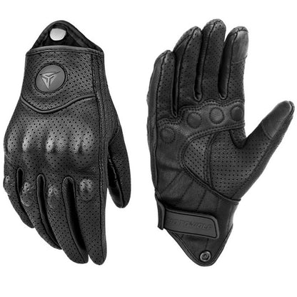 Luvas de Motocicleta Masculinas Femininas de Couro de Carbono para Ciclismo Inverno Motoqueiro Motocross ATV