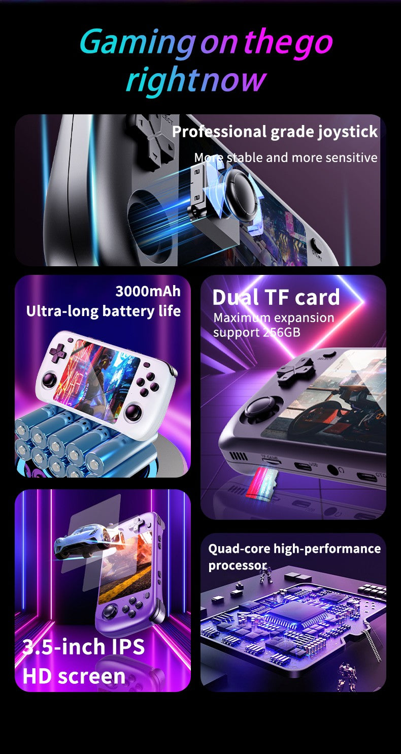 Retro Gaming Console H36S 2026 Handheld Portable Player IPS HD Display 64GB 128GB Open Source OS Classic Games