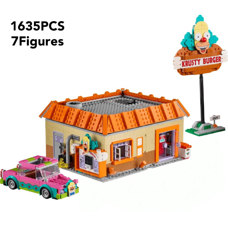 1635pçs Brinquedo Quente Vista da Rua Virginia Simpsons Restaurantes Krusty Burger 10352 Conjunto de Blocos de Construção Modelo Presentes de Aniversário e Natal