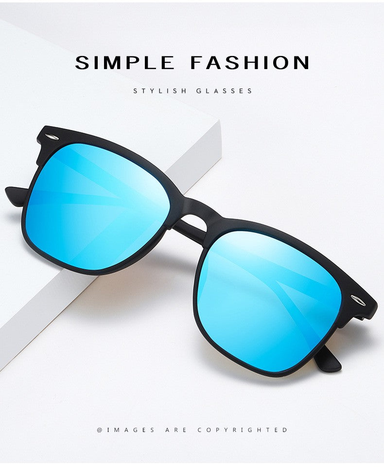 New Polarized Sunglasses Women Black Plastic Full Frame Square Sun Glasses Men Out Door Sun Eyewear Fashionable Eyeglass Uv400