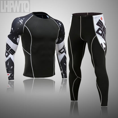 Men's Sports Suit MMA rashgard male Quick drying Sportswear Compression Clothing