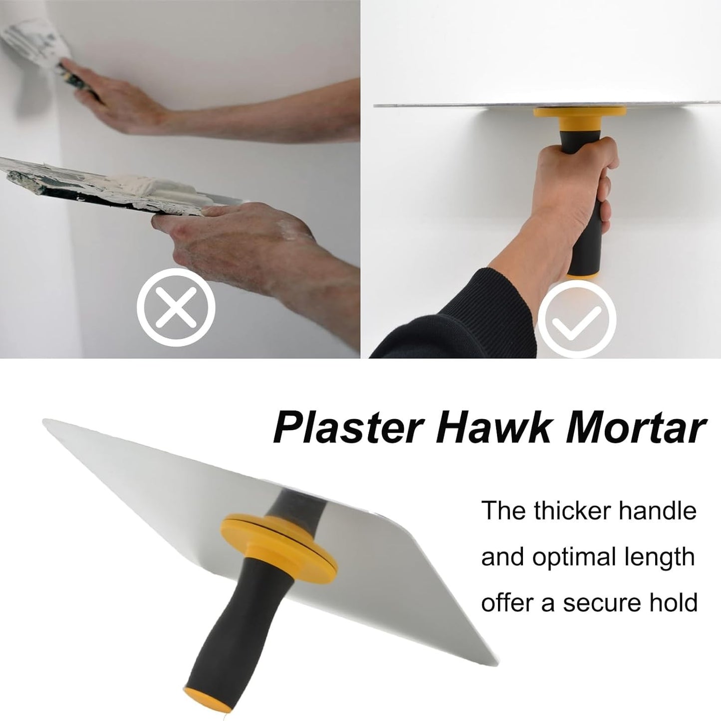 Suporte de Placa de Argamassa/Gesso de Alumínio com Alça Ergonômica, Ferramenta de Reboco para Cimento, Argamassa, Drywall