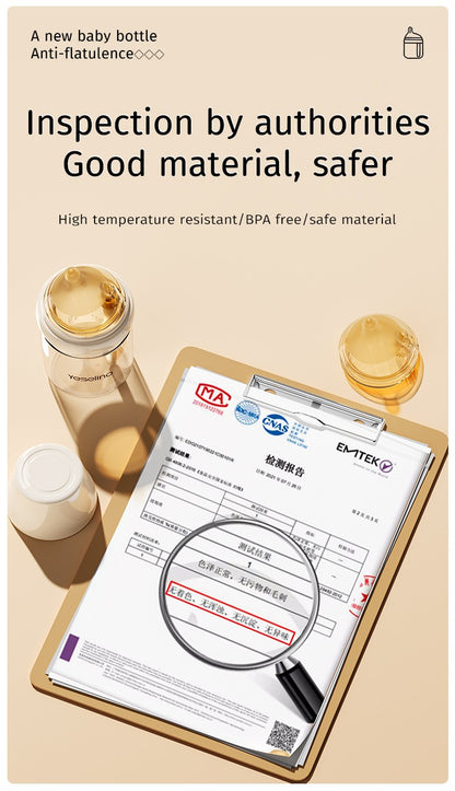 Newborn Baby Items Feeding Bottle 0-6 Months Anti Bloating Anti Spitting Choking Bebe Glass Baby Bottles 160ml Silicone Nipple