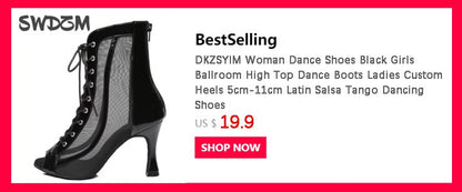 DKZSYIM New Women Ballroom Latin Dance Shoes Jazz Modern Dance Shoes Lace Up Dancing Boots Red Black Sports Dancing Sneakers