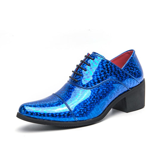 New pointed high-heeled shoes for men to increase business dress office men's shoes groom wedding wedding shoes