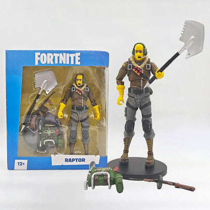 Fortnite Raptor Cavaleiro Negro Soldado Caveira Líder do Esquadrão Abraço Boneco de Ação Decoração de Quarto Brinquedos Presente para Crianças