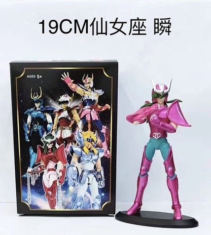 19CM Anime Figure Phoenix Ikki Hyoga Seiya Shiryu Standing Armor Model Children's Toys PVC Box Desktop Collection Decoration