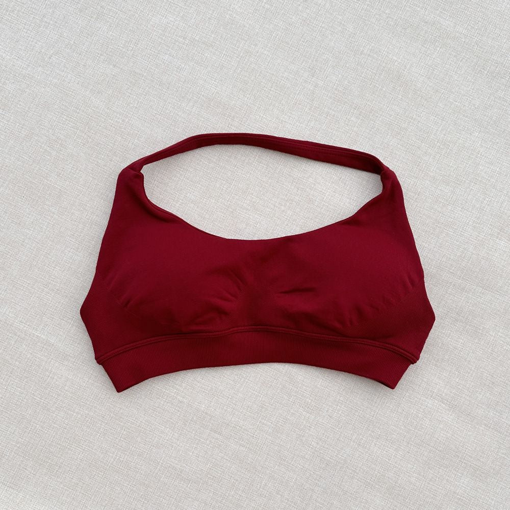 DF halter Neck Woman Sports Crop Bra  Comfortable gym bra Running Bra workout Sportswear