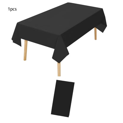 Black Rectangular Tablecloth - 54 x 108 inches - Disposable tablecloths for meals, parties and other occasions.